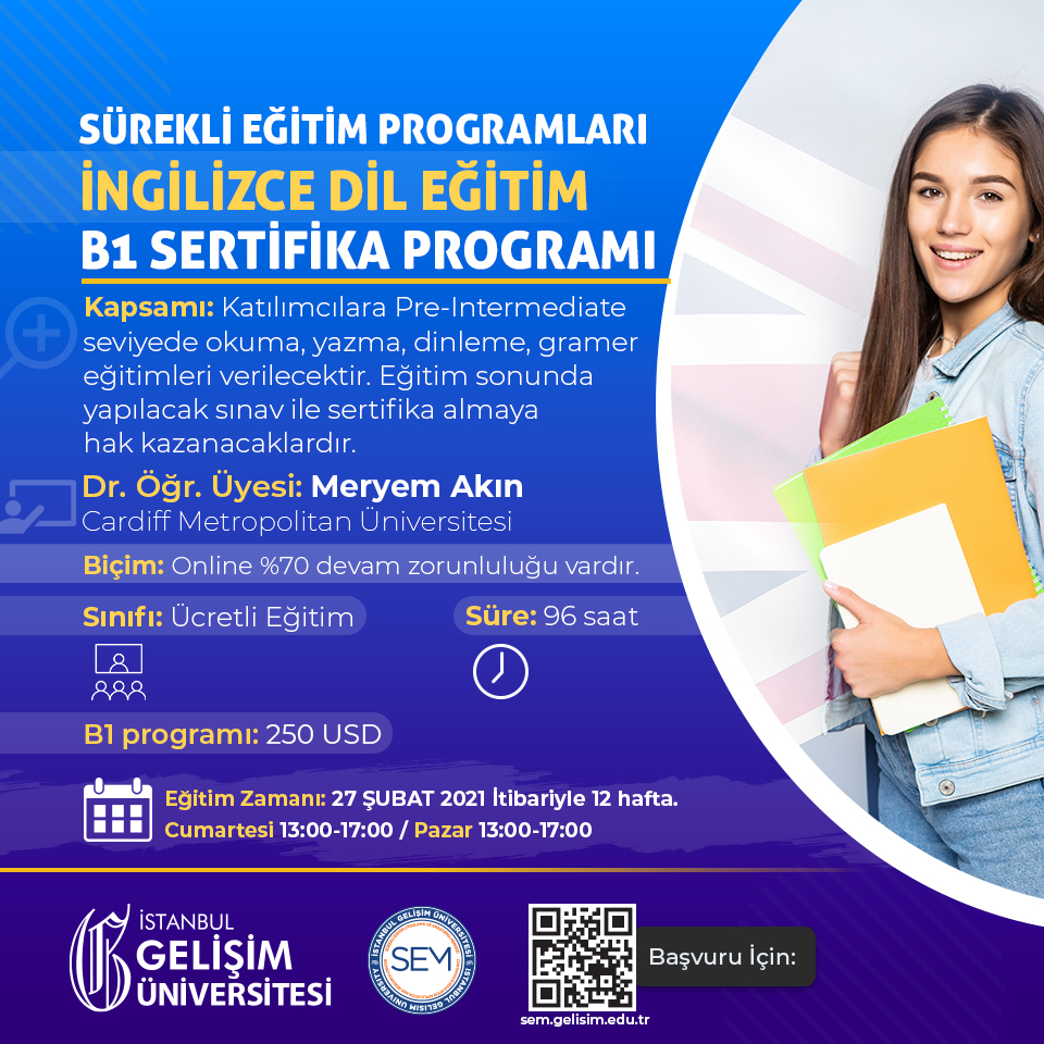 İngilizce Dil Eğitimi B1 Seviyesi Sertifika Programı